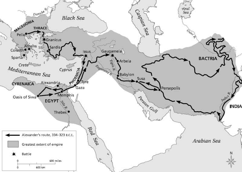 Mapa El Imperio de Alejandro Magno o Imperio Macedónico